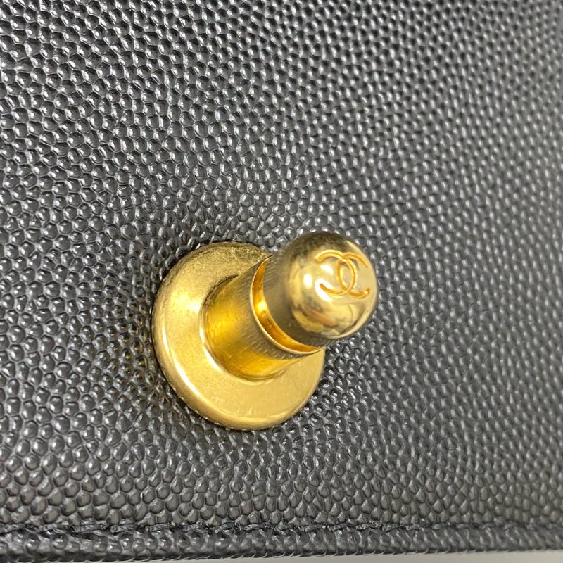 △ Chanel 香奈兒 20CM Black Caviar Skin Gold Tone Metal Boy Chain Shoulder Bag 黑色粒紋小牛皮金色金屬鎖鏈肩背袋 - 257027150-14