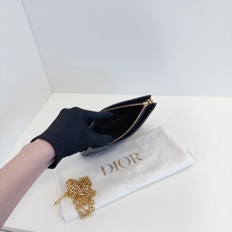Dior Caro 黑金藤格紋 荔枝牛皮鏈條包 19*14*3 98新配件塵袋-3
