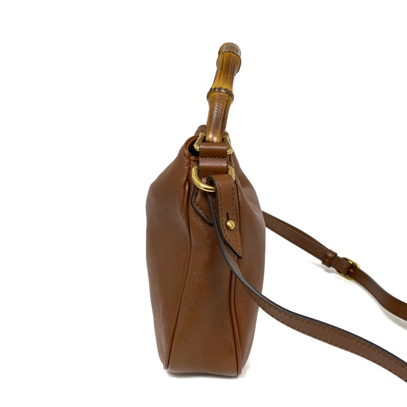 △ Gucci 古馳 Brown Calfskin Bamboo Diana Small Size 2 Way Bag 746251 啡色小牛皮竹柄兩用袋 - 257027385-2