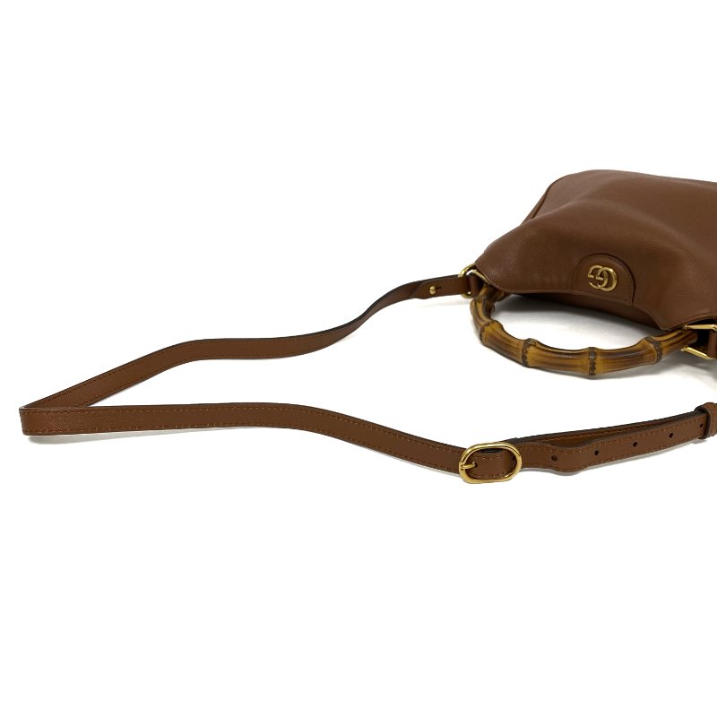 △ Gucci 古馳 Brown Calfskin Bamboo Diana Small Size 2 Way Bag 746251 啡色小牛皮竹柄兩用袋 - 257027385-7