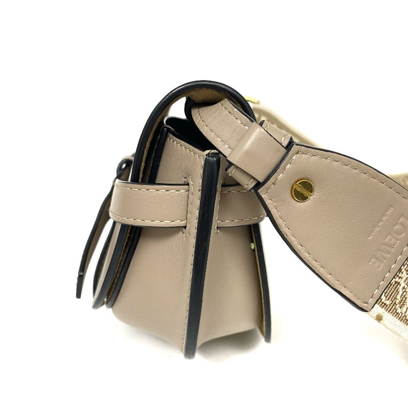 △ Loewe 羅意威 Mini Gate Beige Calfskin Shoulder Bag 淺褐色小牛皮肩背袋 -257027906-3