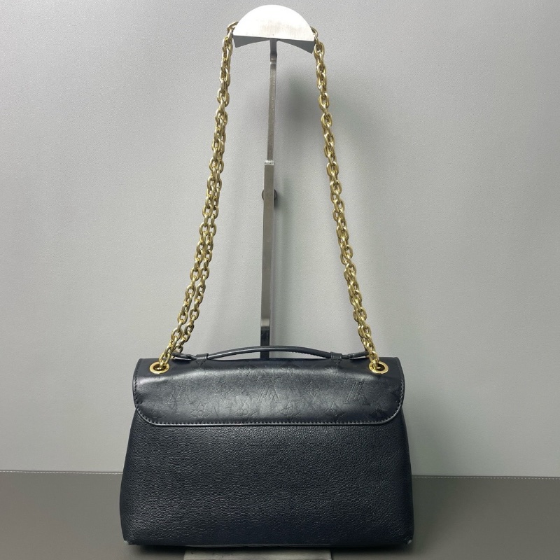 LV 黑金全皮Very Chain 肩背斜背手提 暗花翻蓋 25*15*8cm 98新配件塵袋-6