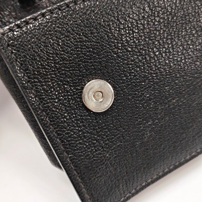 Miu Miu My Miu 黑色牛皮鑲嵌單肩包手拿包斜挎包銀色五金可拆卸肩帶-9