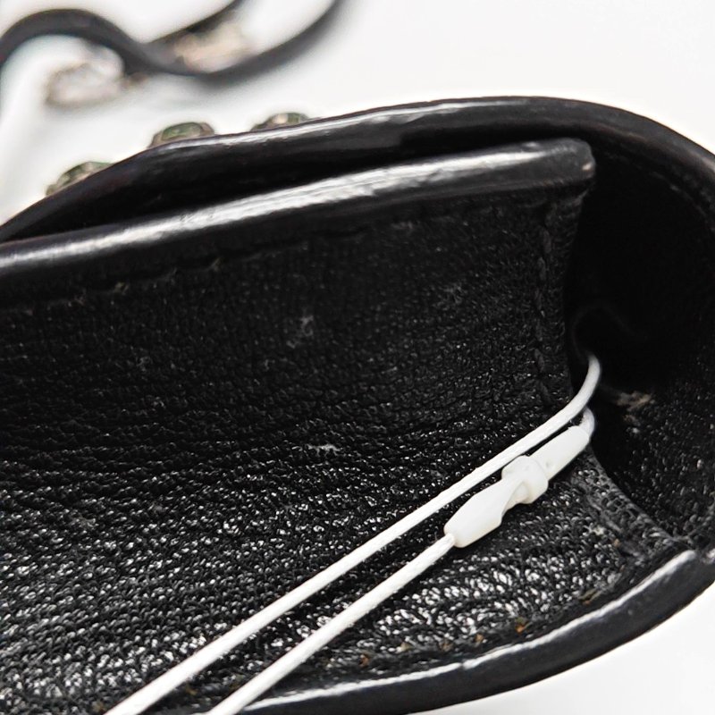 Miu Miu My Miu 黑色牛皮鑲嵌單肩包手拿包斜挎包銀色五金可拆卸肩帶-11