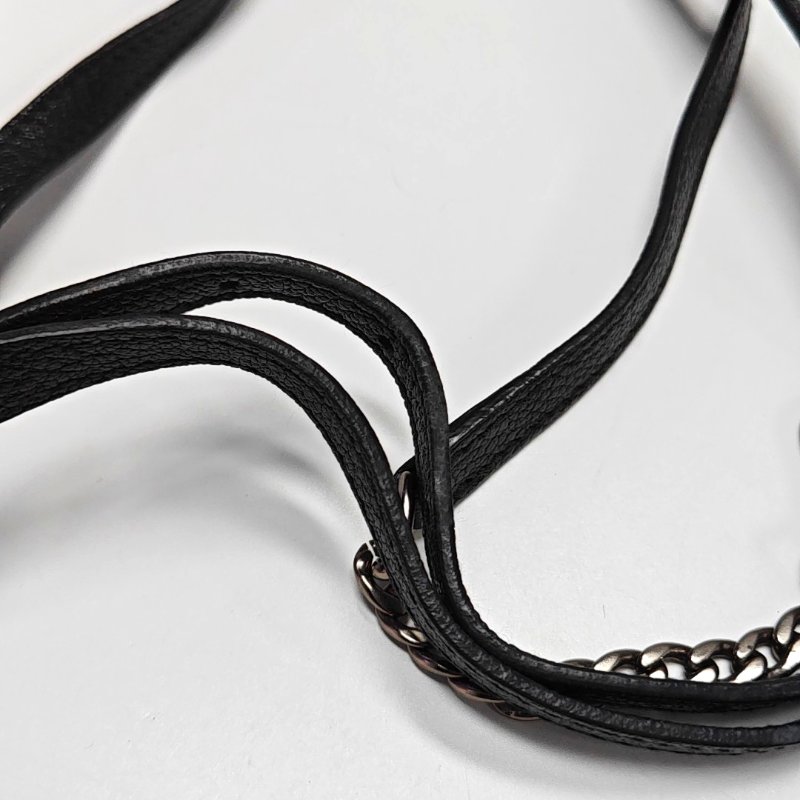 Miu Miu My Miu 黑色牛皮鑲嵌單肩包手拿包斜挎包銀色五金可拆卸肩帶-13