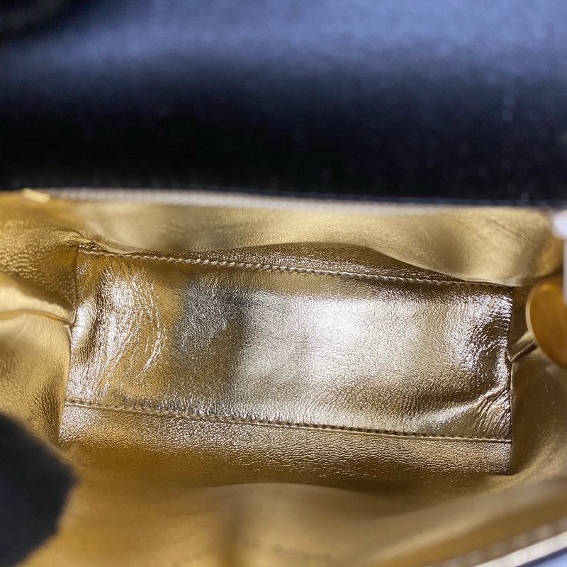 △ Chanel 香奈兒 Black Satin Gold Tone Metal Camellia Chain Handbag No.4 黑色緞面金色金屬山茶花鏈條手袋 No.4 -257027716-15