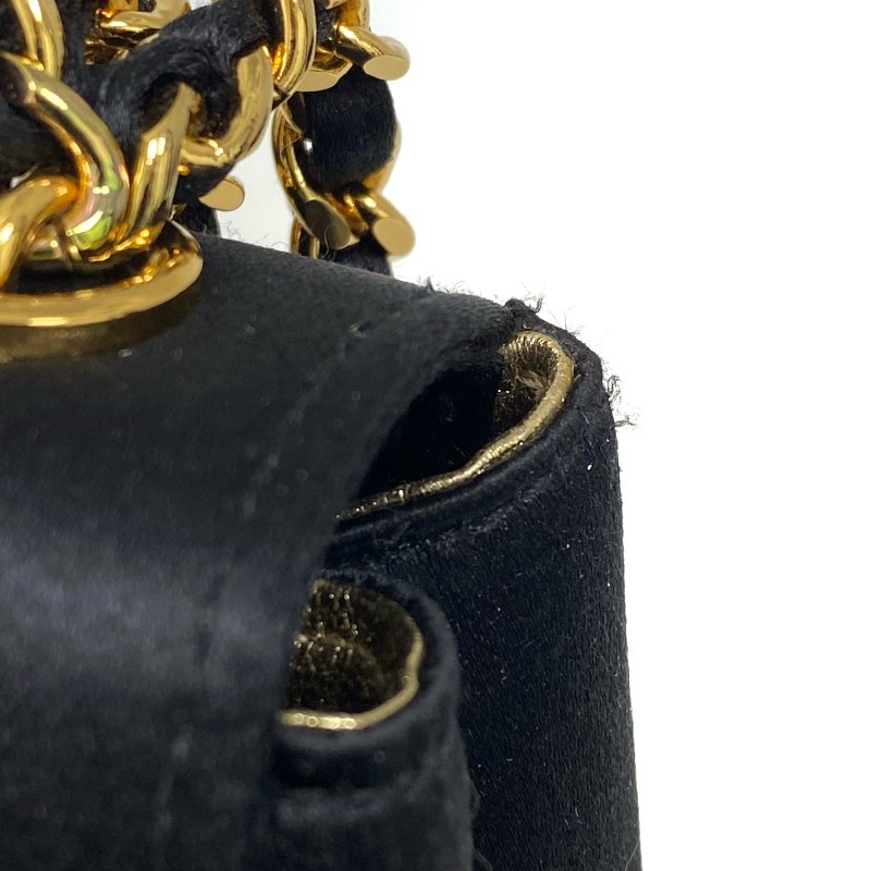 △ Chanel 香奈兒 Black Satin Gold Tone Metal Camellia Chain Handbag No.4 黑色緞面金色金屬山茶花鏈條手袋 No.4 -257027716-18