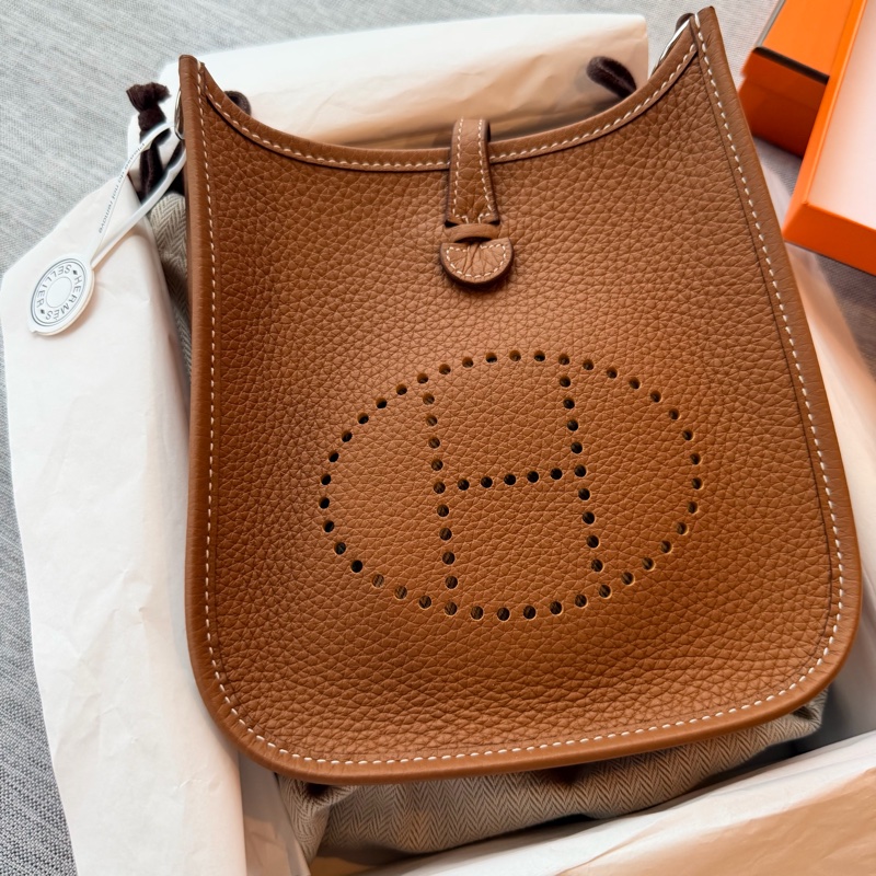 Hermes mini evelyne金棕色-0