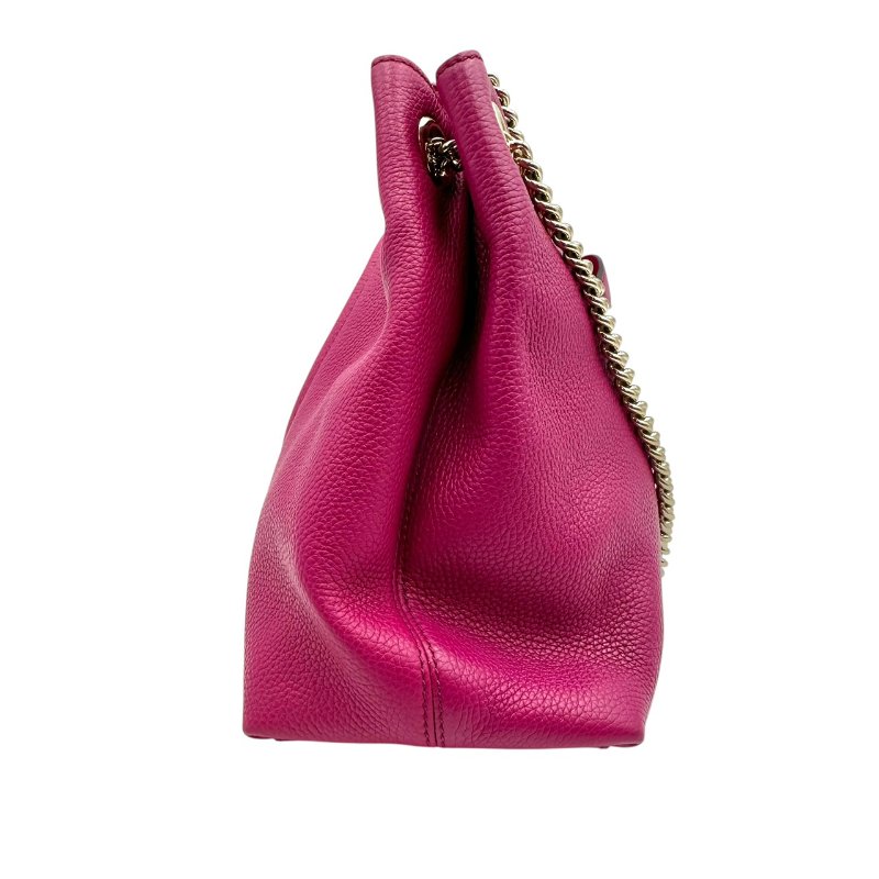 【美收精品】GUCCI 桃紅色大雙G粒面粉色手提包 C-159【隔月月中將轉賣至日本 上架期限30天】-2