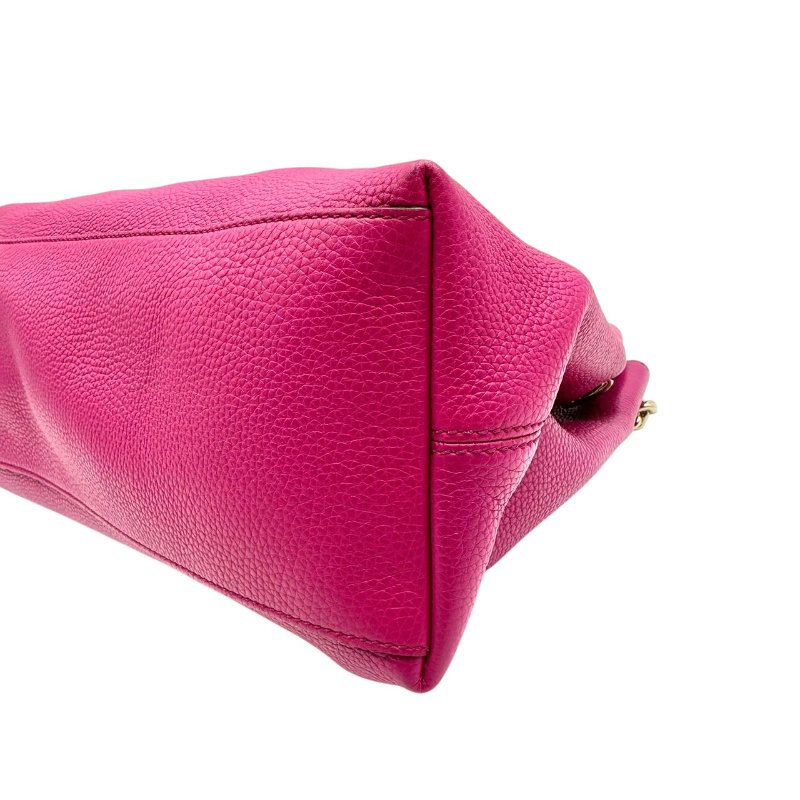 【美收精品】GUCCI 桃紅色大雙G粒面粉色手提包 C-159【隔月月中將轉賣至日本 上架期限30天】-4