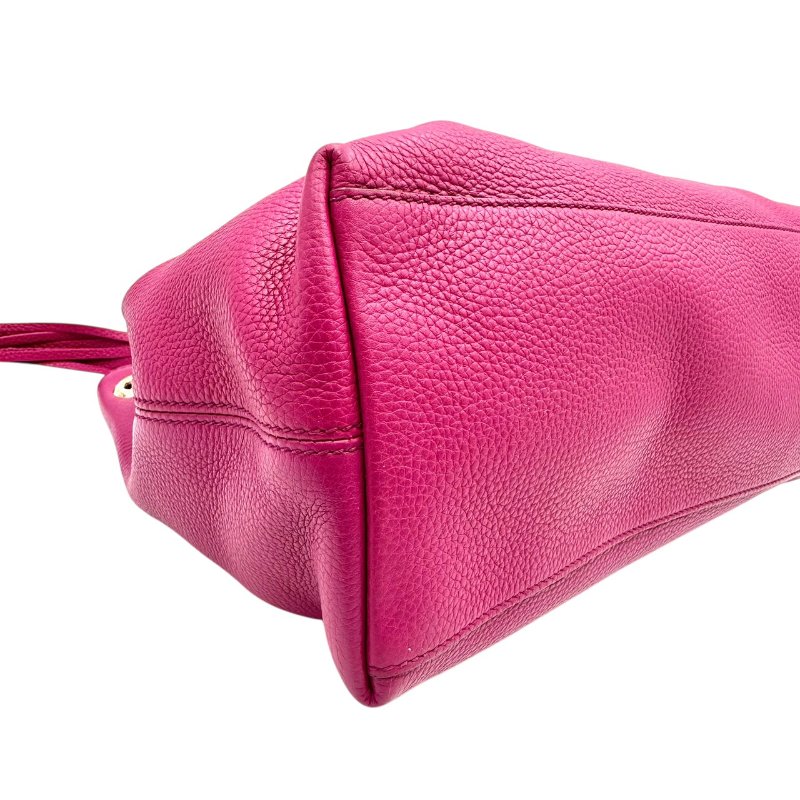 【美收精品】GUCCI 桃紅色大雙G粒面粉色手提包 C-159【隔月月中將轉賣至日本 上架期限30天】-5