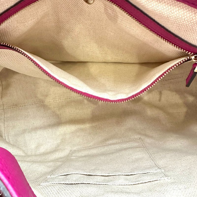 【美收精品】GUCCI 桃紅色大雙G粒面粉色手提包 C-159【隔月月中將轉賣至日本 上架期限30天】-6