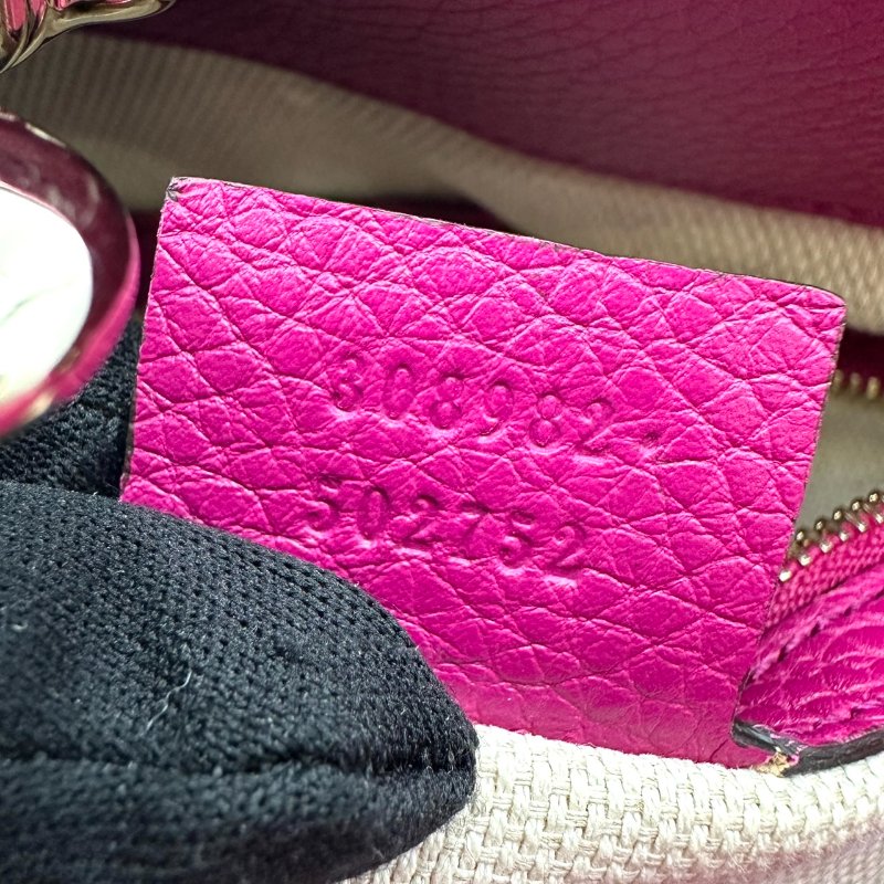 【美收精品】GUCCI 桃紅色大雙G粒面粉色手提包 C-159【隔月月中將轉賣至日本 上架期限30天】-9