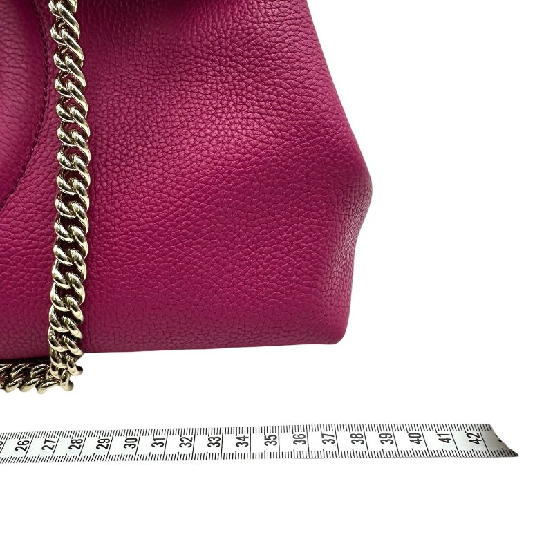 【美收精品】GUCCI 桃紅色大雙G粒面粉色手提包 C-159【隔月月中將轉賣至日本 上架期限30天】-11