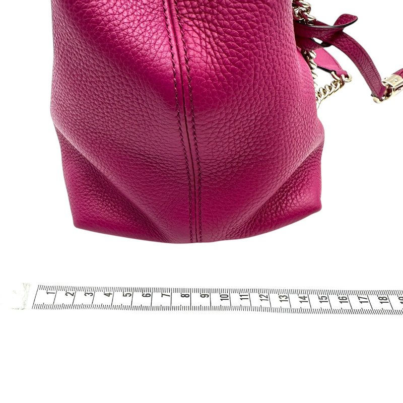 【美收精品】GUCCI 桃紅色大雙G粒面粉色手提包 C-159【隔月月中將轉賣至日本 上架期限30天】-12