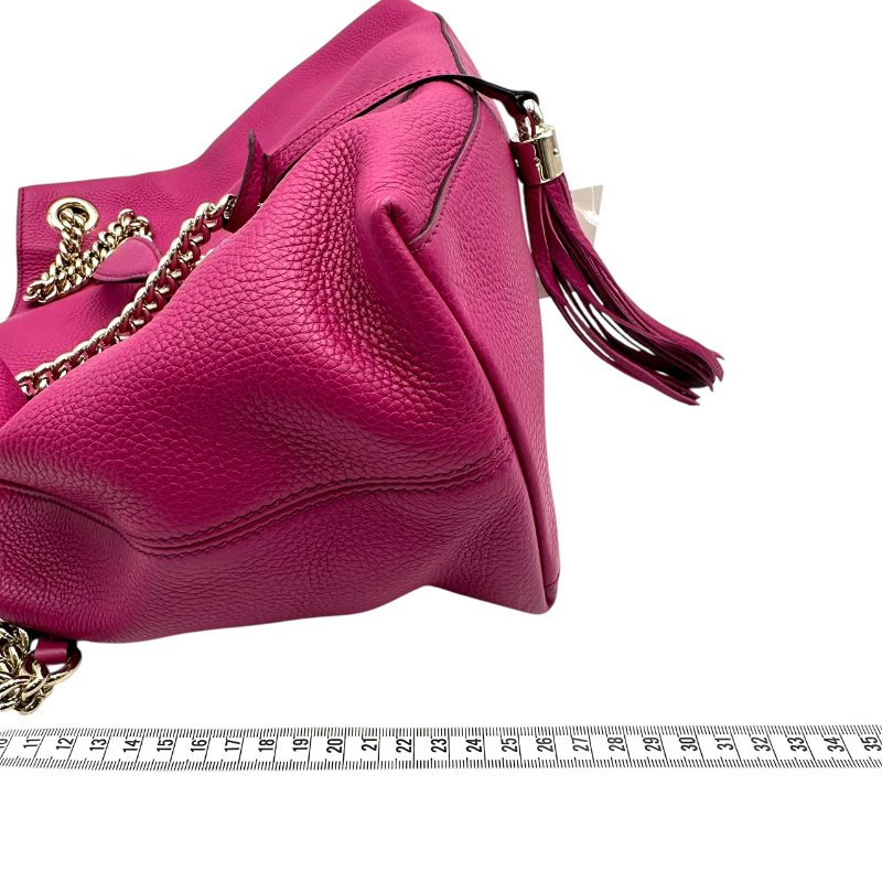 【美收精品】GUCCI 桃紅色大雙G粒面粉色手提包 C-159【隔月月中將轉賣至日本 上架期限30天】-13