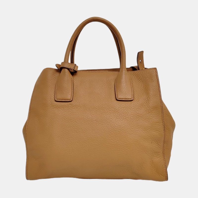 PRADA托特包棕色牛皮單肩包手提包斜挎包可拆卸肩帶-4