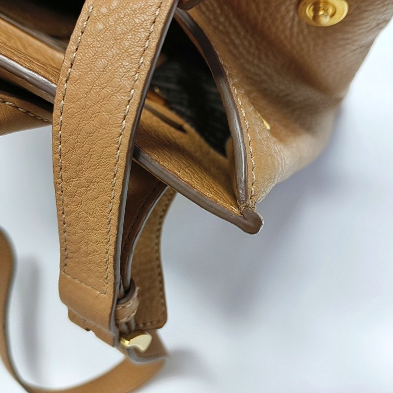 PRADA托特包棕色牛皮單肩包手提包斜挎包可拆卸肩帶-15