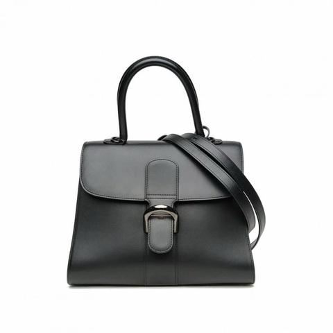 DELVAUX BrillantMM29黑色牛皮黑扣肩背包
