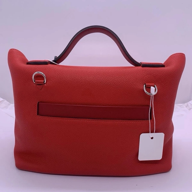 Hermes愛馬仕2424小號心桃紅扣d刻 單肩手提包 多種背法-1