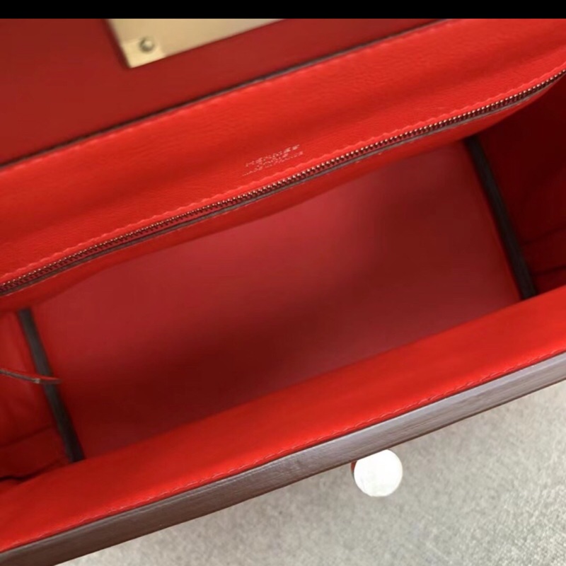 Hermes愛馬仕2424小號心桃紅扣d刻 單肩手提包 多種背法-4