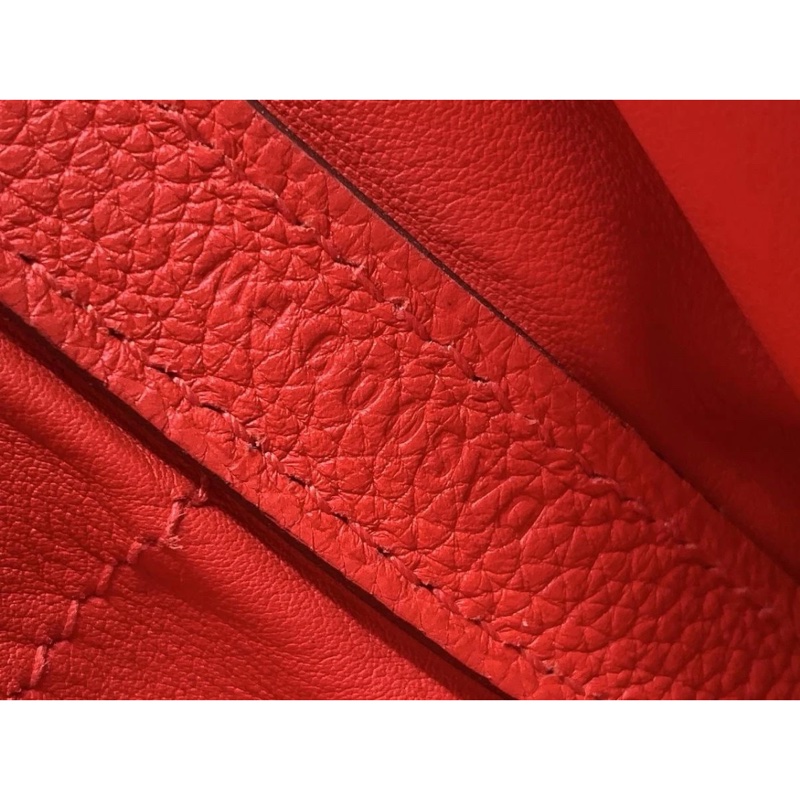 Hermes愛馬仕2424小號心桃紅扣d刻 單肩手提包 多種背法-5