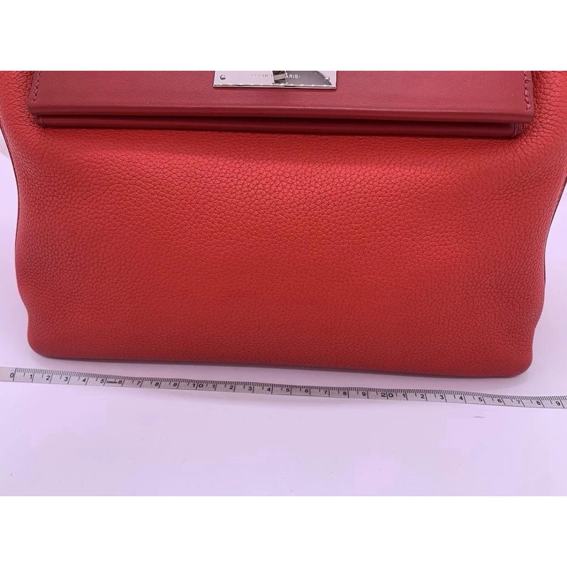 Hermes愛馬仕2424小號心桃紅扣d刻 單肩手提包 多種背法-6