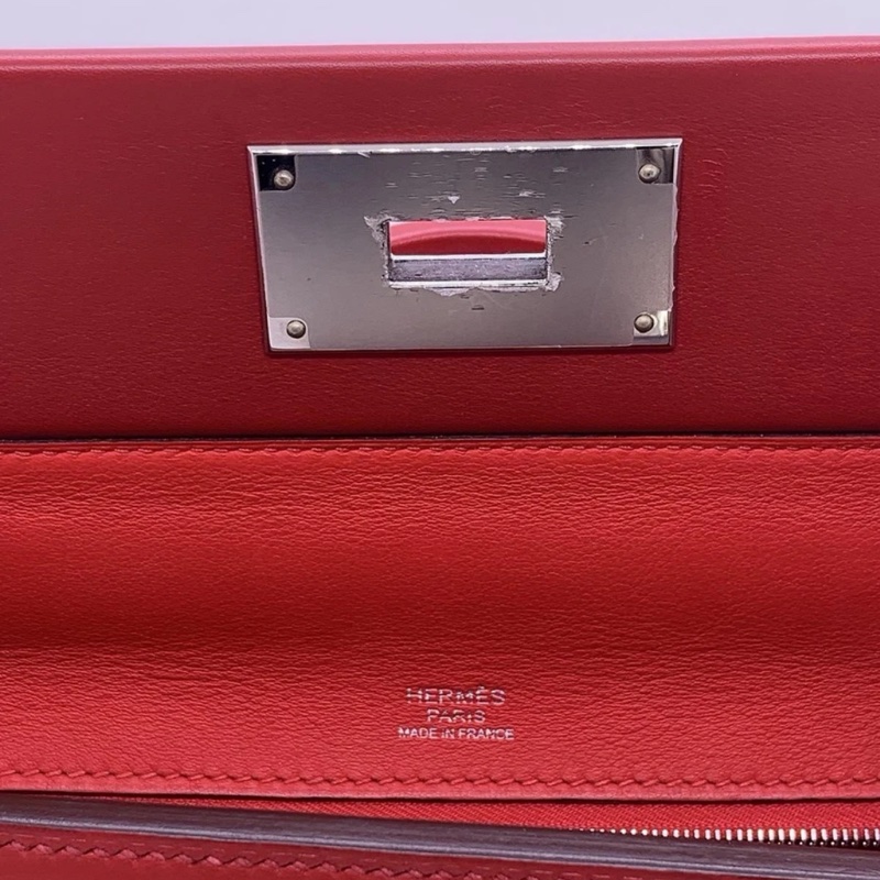 Hermes愛馬仕2424小號心桃紅扣d刻 單肩手提包 多種背法-7