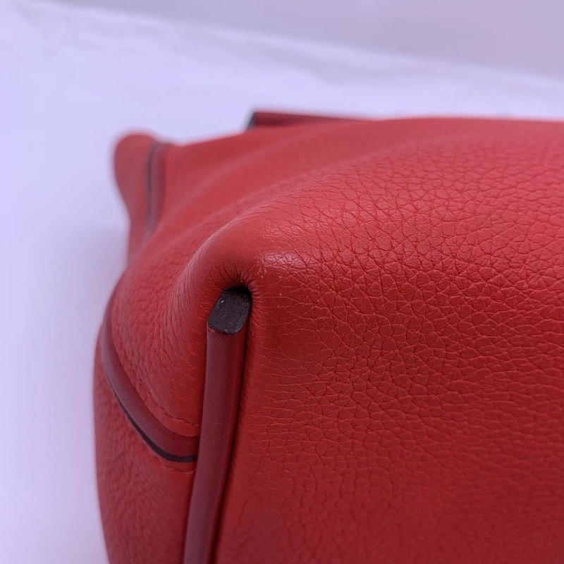 Hermes愛馬仕2424小號心桃紅扣d刻 單肩手提包 多種背法-9