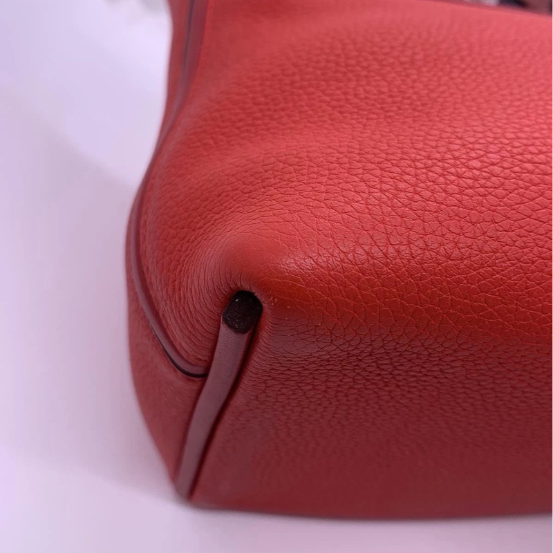 Hermes愛馬仕2424小號心桃紅扣d刻 單肩手提包 多種背法-10