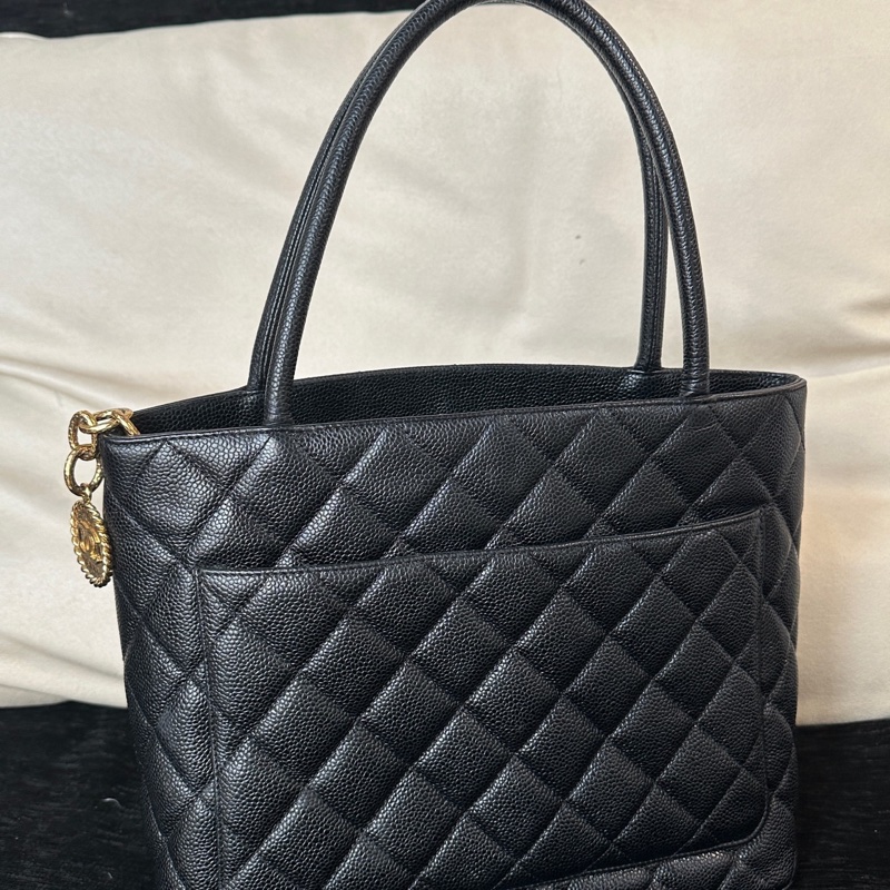 CHANEL香奈兒黑金希爾頓 手提包 無附件-1