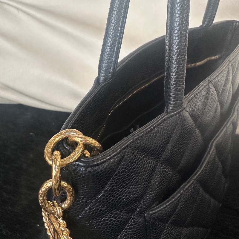 CHANEL香奈兒黑金希爾頓 手提包 無附件-2