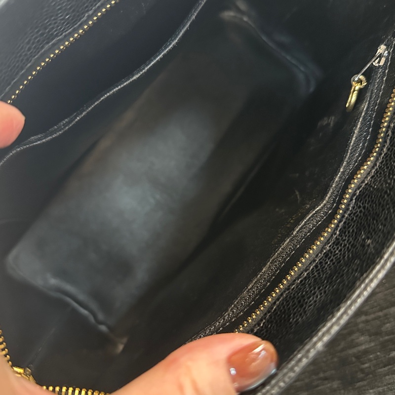 CHANEL香奈兒黑金希爾頓 手提包 無附件-7