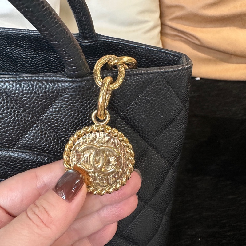 CHANEL香奈兒黑金希爾頓 手提包 無附件-9