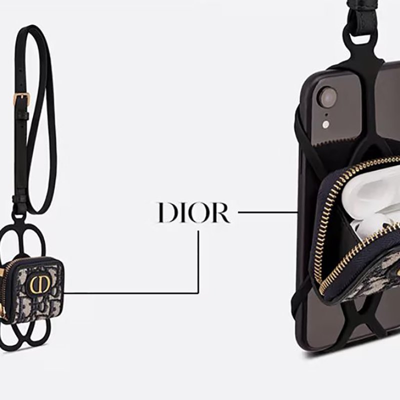 DIOR Oblique 老花 掛頸電話繩 連 小物包-1
