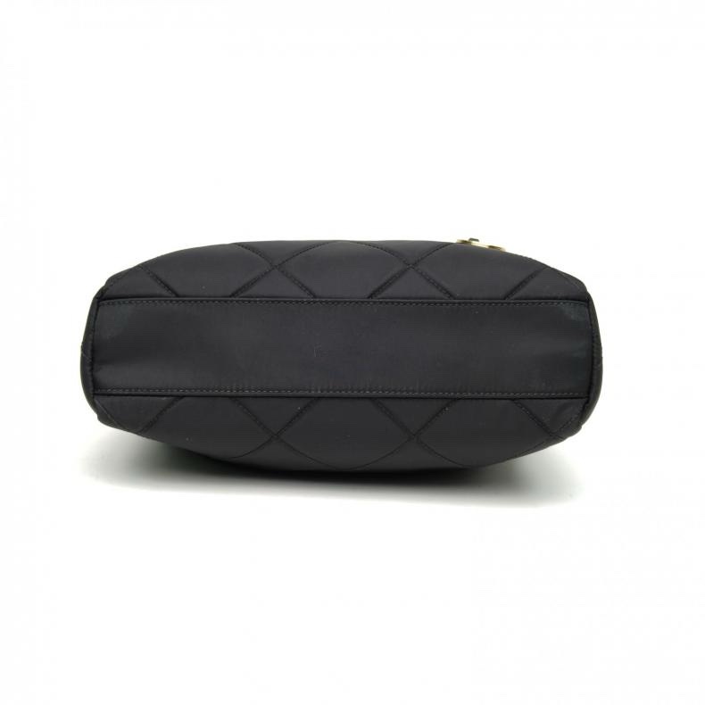 PRADA Chaine再生尼龍托特包黑色尼龍金扣肩背包-3