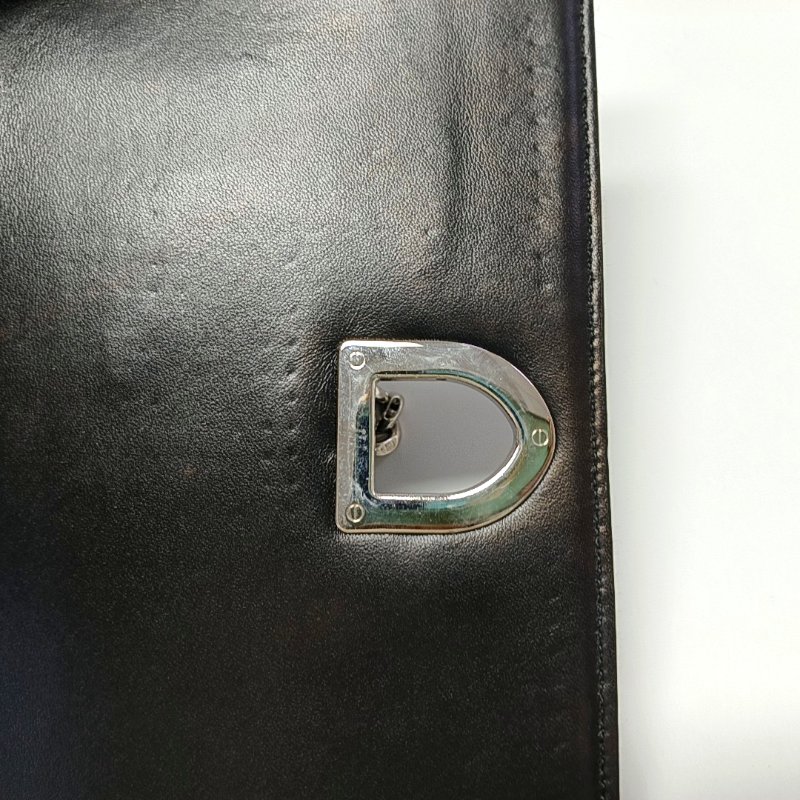 DIOR黑色織物拼貼盾牌包單肩包斜挎包銀色五金可拆卸肩帶-8