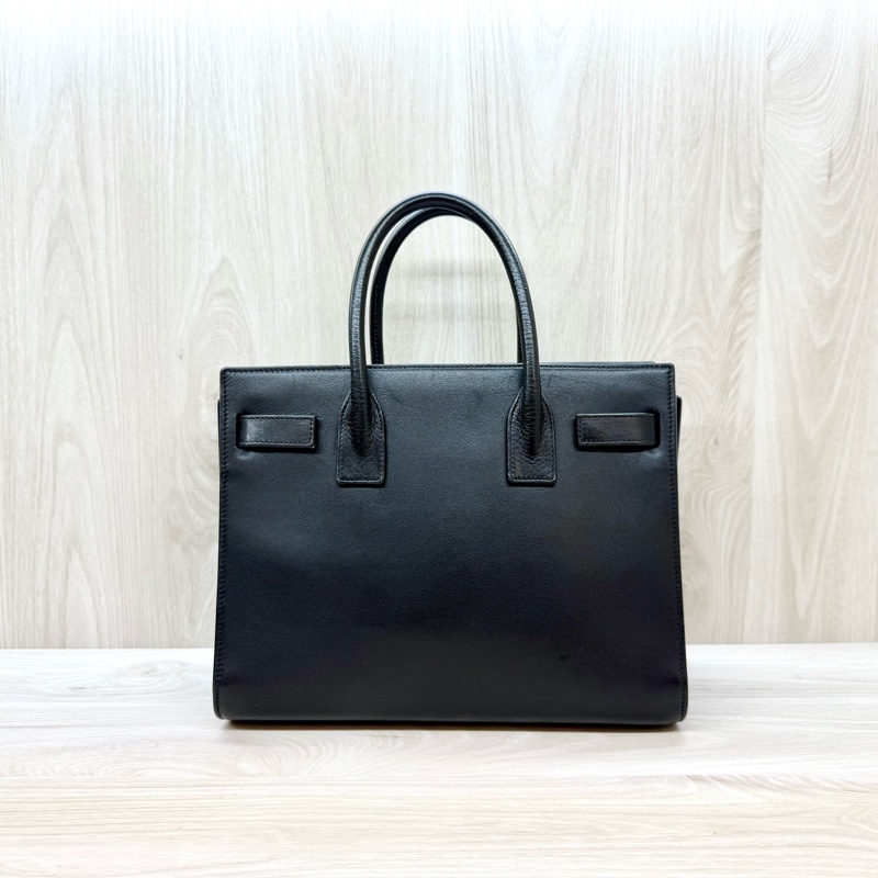 YSL黑牛皮SAC DE JOUR側背包377183-1