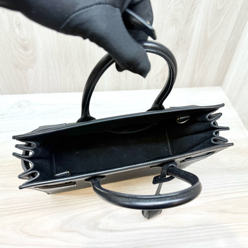 YSL黑牛皮SAC DE JOUR側背包377183-6