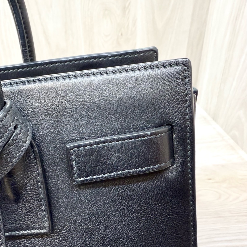 YSL黑牛皮SAC DE JOUR側背包377183-12