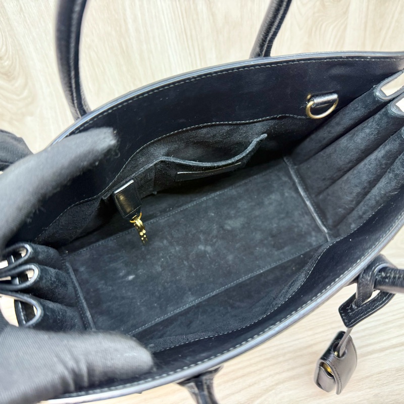 YSL黑牛皮SAC DE JOUR側背包377183-14