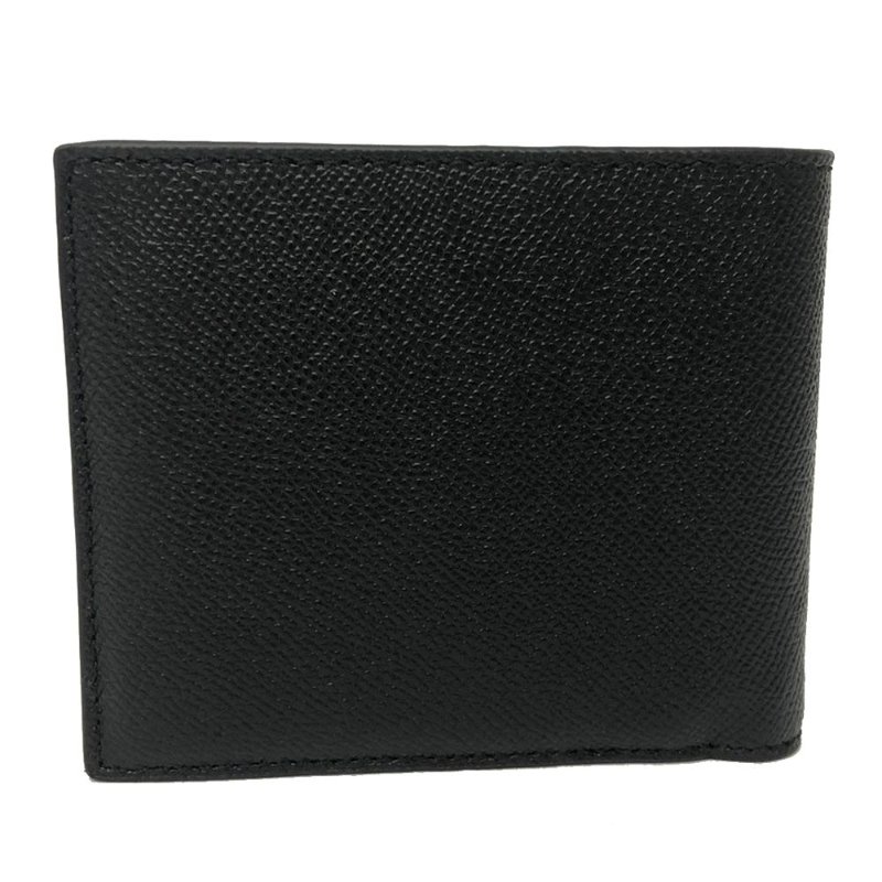 【全新】COACH 防刮牛皮8卡附活動證件夾男款短夾(黑)-2