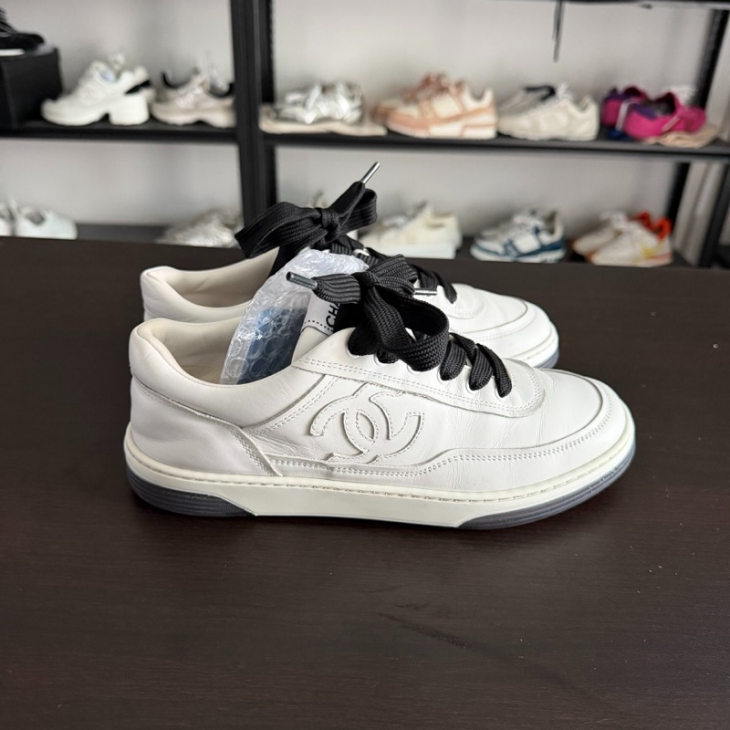 Chanel24p大徽標logo白色熊貓板鞋 37碼 97新-3