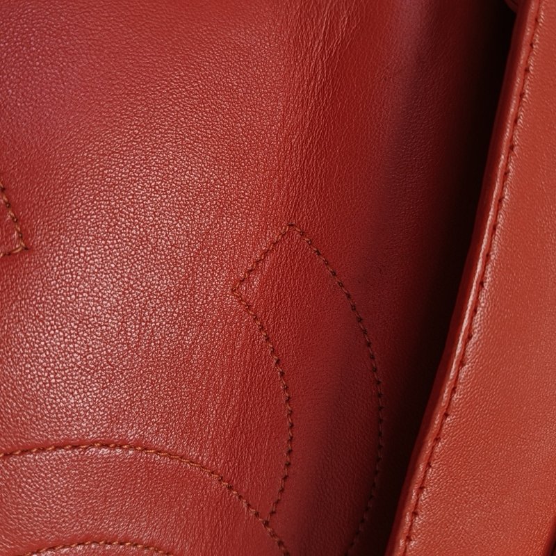 CHANEL 2.55紅色漆皮菱格紋絎縫單肩包斜挎包銀色五金14開-9