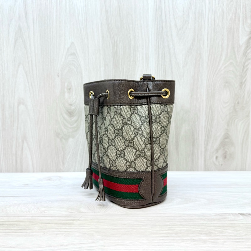 GUCCI原花Ophidia抽繩迷你小水桶550620-2