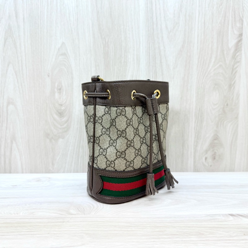 GUCCI原花Ophidia抽繩迷你小水桶550620-3
