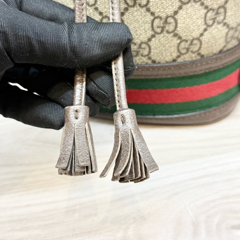 GUCCI原花Ophidia抽繩迷你小水桶550620-9