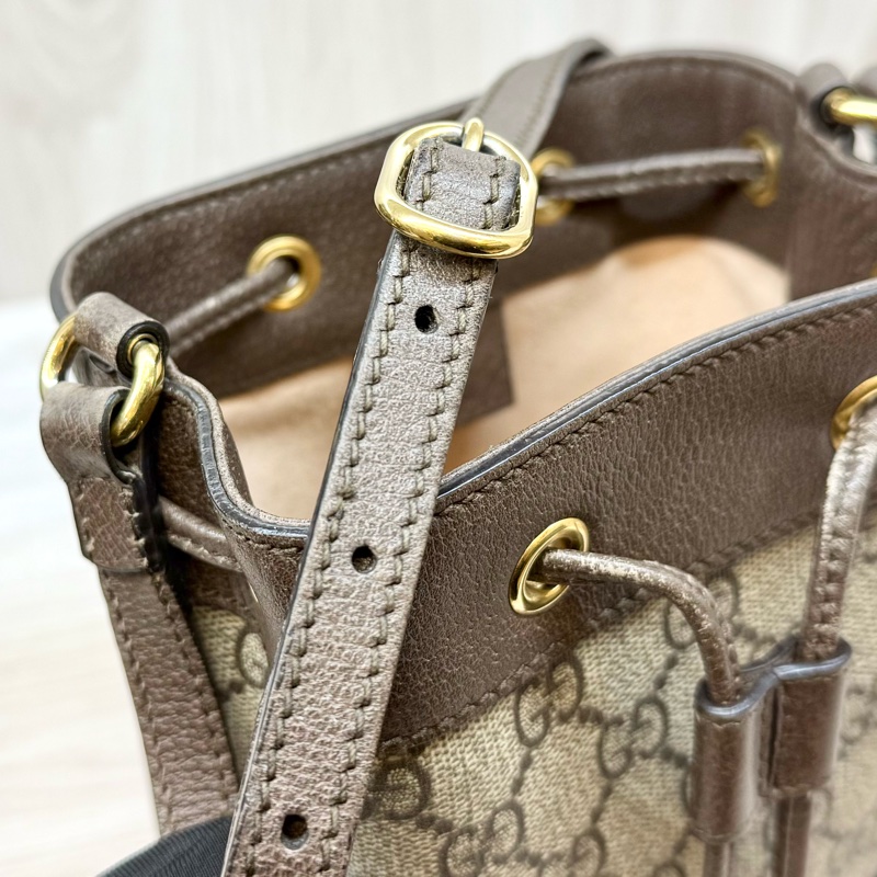 GUCCI原花Ophidia抽繩迷你小水桶550620-15