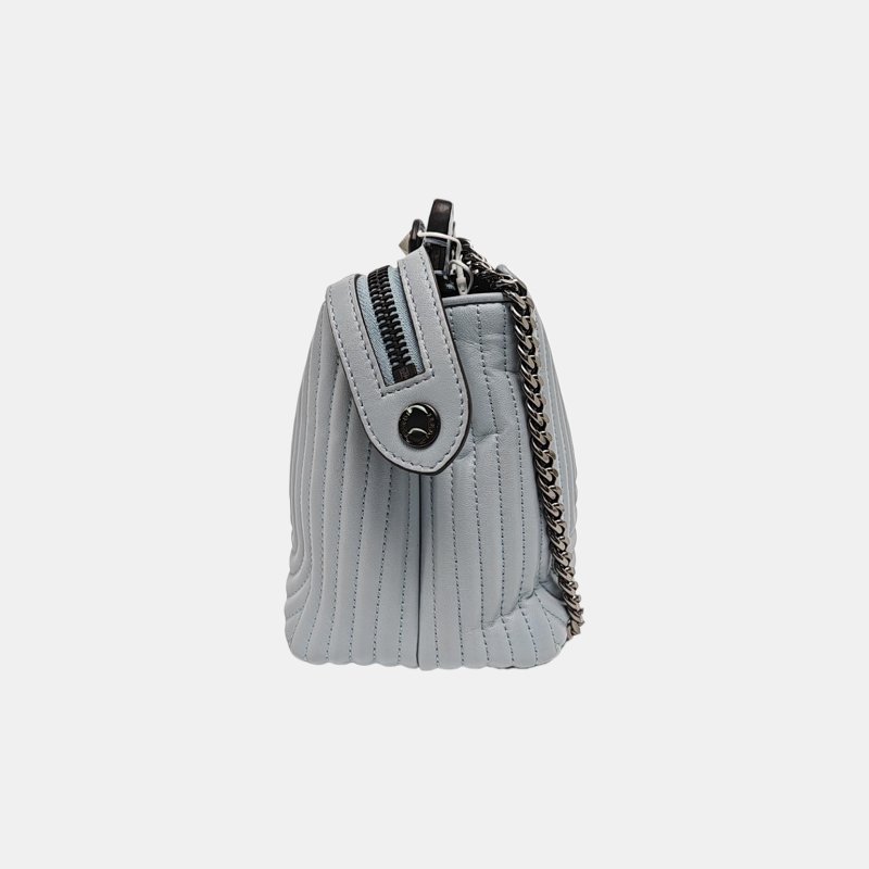 FENDI Dotcom淺藍色牛皮單肩包斜挎包黑色五金子袋9.8新-2