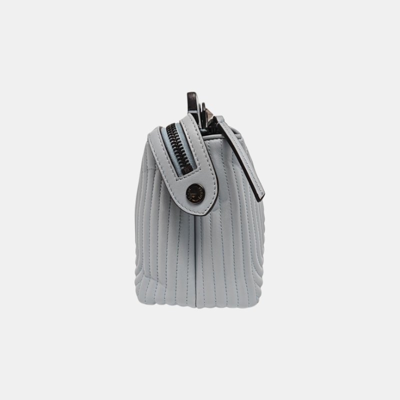 FENDI Dotcom淺藍色牛皮單肩包斜挎包黑色五金子袋9.8新-3